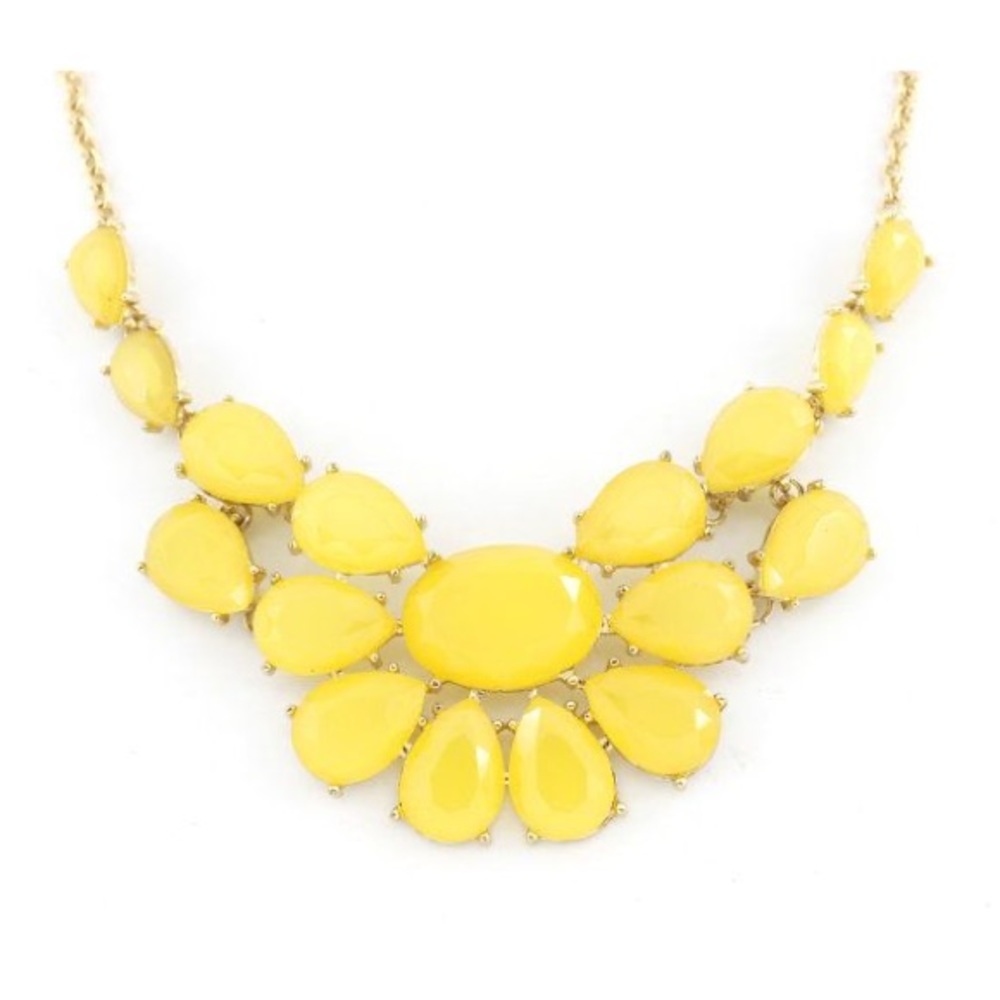 Gold-tone Bright Yellow Statement Necklace
